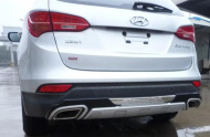 Накладка на задний бампер Hyundai Santa Fe 2010-12 (с отраж.)